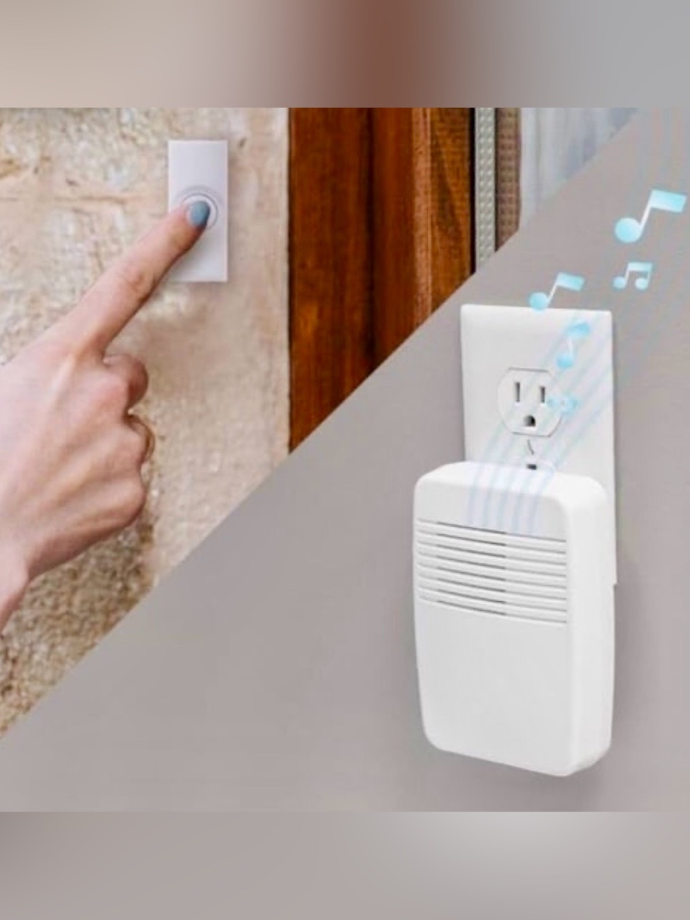 White Plug-In Chime Doorbell Unit